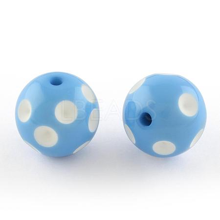 Polka Dot Round Bubblegum Acrylic Beads for Chunky Necklaces X-SACR-S146-20mm-01-1