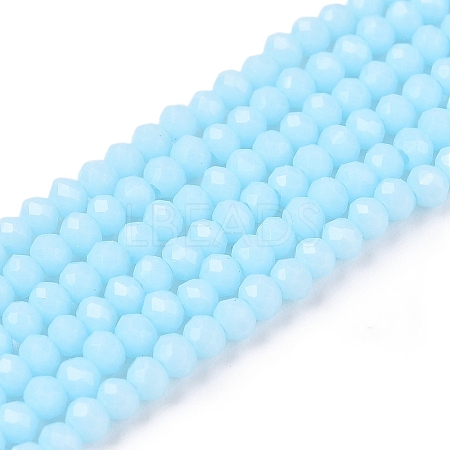 Opaque Solid Color Imitation Jade Glass Beads Strands EGLA-A044-P1mm-D06-1
