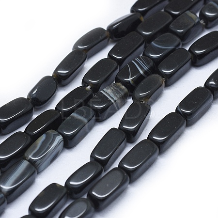 Natural Banded Agate/Striped Agate Beads Strands G-I245-29B-1