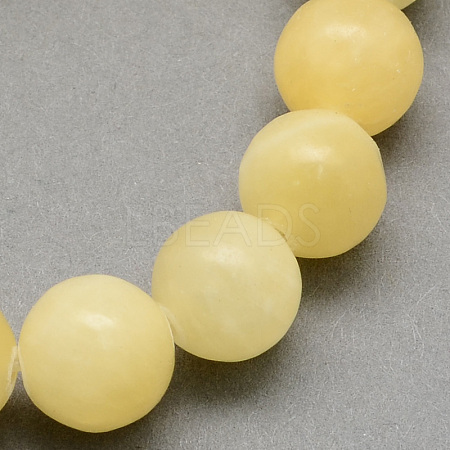 Natural Yellow Jade Beads Strands G-S180-8mm-1