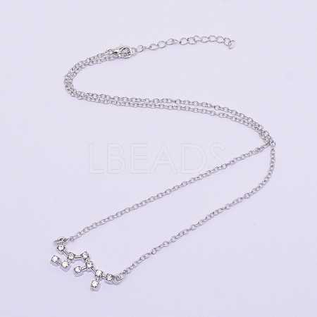Alloy Rhinestone Pendants Necklaces NJEW-WH0007-02K-1