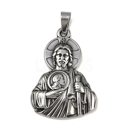 304 Stainless Steel Pendants STAS-C131-02C-AS-1