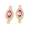 Brass Micro Pave Clear Cubic Zirconia Connector Charms CU-CBA6305-12G-2