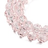 Misty Rose Color Faceted(32 Facets) Round Glass Beads Strands X-EGLA-J042-6mm-19-2