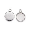 304 Stainless Steel Pendant Cabochon Settings STAS-G127-13-8mm-P-1