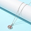Zinc Alloy Crystal Rhinestone Sport Ball Pendant Cable Chain Necklaces NJEW-U024-01P-02-3