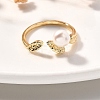 Round Natural Pearl Finger Rings RJEW-P113-24G-2