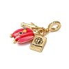 Rack Plating Brass Micro Pave Clear Cubic Zirconia European Dangle Charms X-KK-P279-32G-2