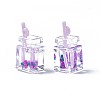 Imitation Drink Resin Pendants CRES-S359-32F-4