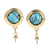 Synthetic Turquoise Stud Earring Findings KK-P283-04G-1