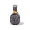 Electroplated Natural Druzy Agate Openable Perfume Bottle Pendants G-L524-10G-03-2