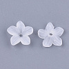 5-Petal Transparent Acrylic Bead Caps FACR-T001-06-2