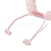 10mm Round Dyed Natural Rose Quartz Braided Bead Bracelets BJEW-C067-01C-20-4
