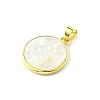 Rack Plating Brass Pave Natural Shell Pendants KK-A204-01B-04G-2