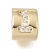 Brass Micro Pave Clear Cubic Zirconia Beads CU-CBAA19F-01G-B-1