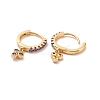 Purple Cubic Zirconia Grape Dangle Hoop Earrings EJEW-C030-12G-2