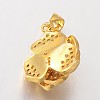 Flower Brass Micro Pave Cubic Zirconia Charms ZIRC-I014-32G-FF-2