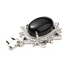 Natural Obsidian Pendants G-B033-03P-19-4