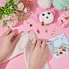Alloy Enamel Flower & Ladybug Charm Locking Stitch Markers HJEW-PH01712-3