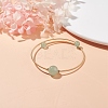 Natural  Green Aventurine Round Beaded Bangle BJEW-JB07840-02-2