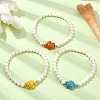 Synthetic Magnesite & Turquoise Beaded Stretch Bracelets BJEW-TA00436-5