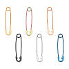 Unicraftale 12Pcs 6 Colors 304 Stainless Steel Safety Pin Hoop Earrings for Women AJEW-UN0001-40-1