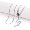1.2MM 304 Stainless Steel Boston Link Chain Necklaces NJEW-N058-08P-1