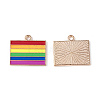 Rainbow Color Pride Alloy Enamel Pendants ENAM-K067-14-3