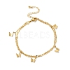 Ion Plating(IP) 304 Stainless Steel Multi-strand Anklet with Butterflye Charm for Women AJEW-P100-01G-1
