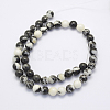 Natural Black Zebra Jasper Beads Strands G-G697-F02-6mm-2