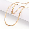 Brass Flat Snake Chain Necklaces for Women Men NJEW-N054-04G-1