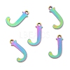 Ion Plating(IP) 304 Stainless Steel Alphabet Charms STAS-H122-J-M-2