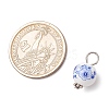Handmade Flower Printed Porcelain Ceramic Pendants PALLOY-JF03928-3