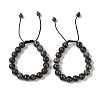 10mm Round Natural Larvikite Braided Bead Bracelets BJEW-C067-01C-07-1