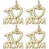 Beebeecraft 8Pcs Mother's Day Rack Plating Brass Charms KK-BBC0013-94-1