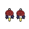 Halloween Theme Spray Painted Alloy Enamel Pendants ENAM-T020-09K-2