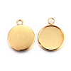 Rack Plating 304 Stainless Steel Pendant Cabochon Settings X-STAS-F191-14G-D-2