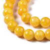 Natural Dyed Yellow Jade Gemstone Bead Strands X-G-R271-8mm-Y07-3