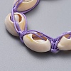 Natural Cowrie Shell Braided Beads Bracelets BJEW-JB05057-5