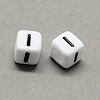 Large Hole Acrylic Letter European Beads X-SACR-Q103-6mm-01I-2
