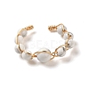 Adjustable Natural Howlite with Brass Rings G-B075-01G-06-2