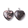 Natural Rhodonite Pendants G-G956-B34-FF-2