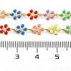 Brass with Colorful Enamel Flower Link Chains KK-F871-56G-2