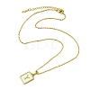 Ion Plating(IP) Rectangle with Initial Letter 304 Stainless Steel Pendant Necklace NJEW-R265-04G-Y-3