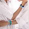 10Pcs 10 Style Handmade Polymer Clay Heishi Beaded Stretch Bracelets Set with Heart BJEW-SW00036-03-6