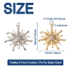  Jewelry 2Pcs 2 Colors Brass Micro Pave Clear Cubic Zirconia Pendants ZIRC-PJ0001-09-3