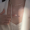 Stainless Steel Snake Chain Slider Lariat Necklaces for Women FS-WG85452-01-4