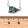 Brass Pave Cubic Zirconia Rectangle and Heart Pendant Cable Chain Necklaces KK-CBAB173-04P-09-5