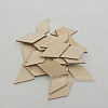 Unfinished Wood Rhombus Shape Discs Slices LS-WOCR-PW0001-005B-4