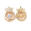 Brass Micro Pave Clear Cubic Zirconia Charms KK-G420-01G-2